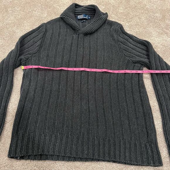 VTG Polo by Ralph Lauren Men's Sweater Linen Silk‎ Blue Grey Size XL - Picture 6 of 8